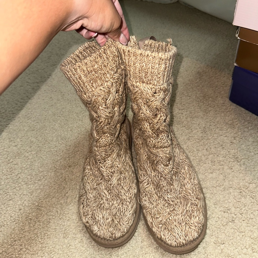 Cozy Knit Tan Boots - UGG